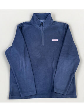 Vineyard Vines 1/4 Zip fleece Men's Size L Navy Blue Classic Preppy Beach I1